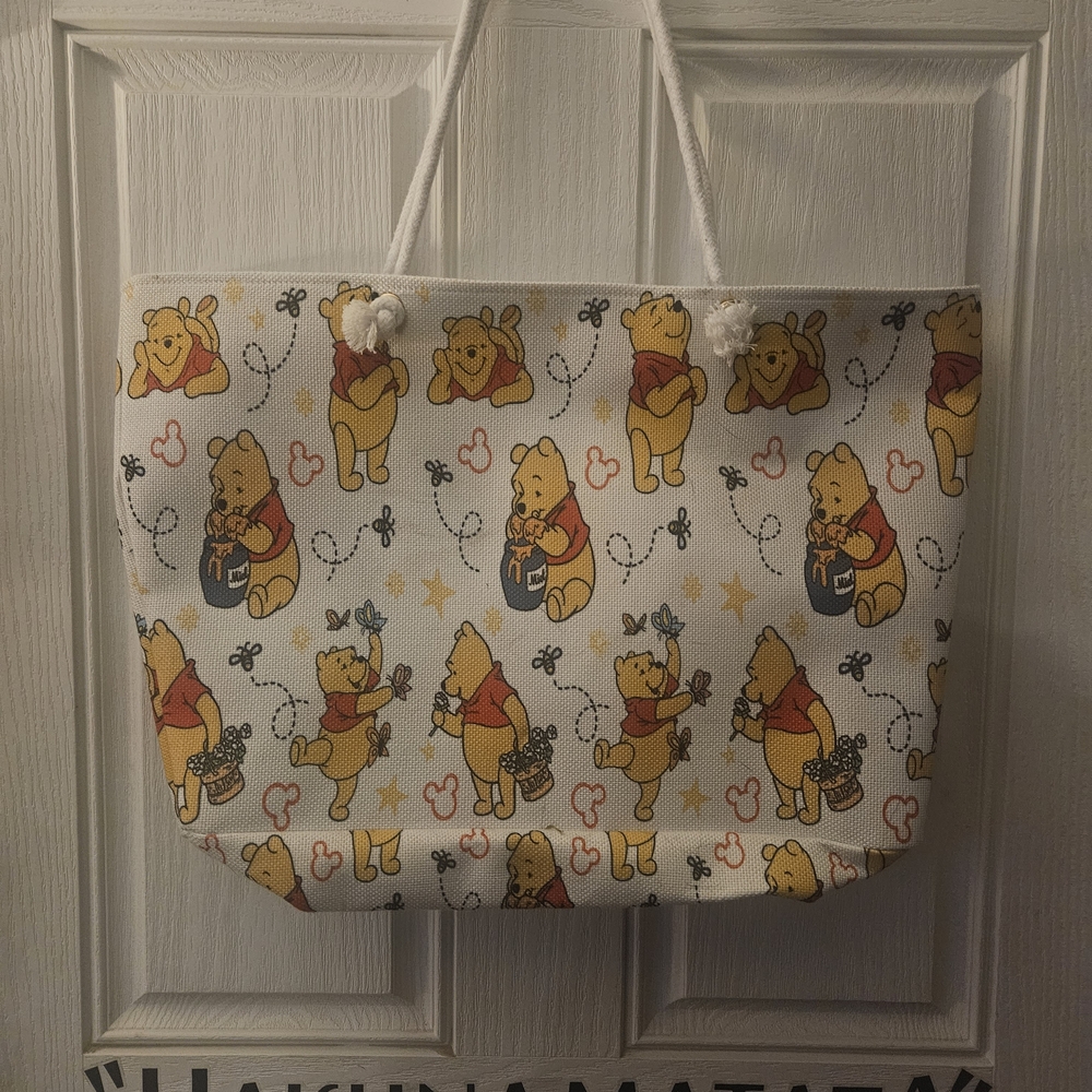 Disney Winnie the Pooh Tote Bag - White and Gold